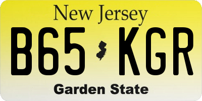 NJ license plate B65KGR