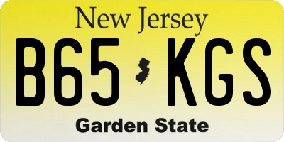 NJ license plate B65KGS
