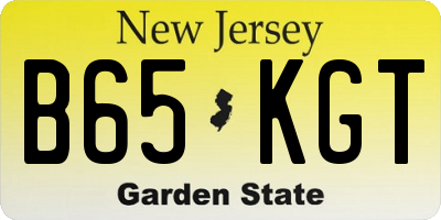 NJ license plate B65KGT