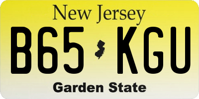 NJ license plate B65KGU