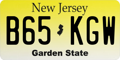NJ license plate B65KGW