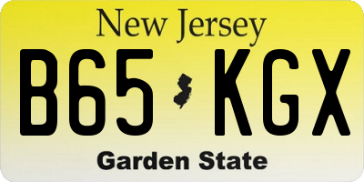 NJ license plate B65KGX