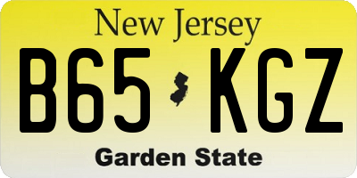 NJ license plate B65KGZ