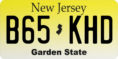 NJ license plate B65KHD