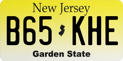NJ license plate B65KHE