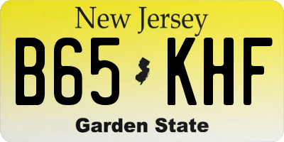 NJ license plate B65KHF