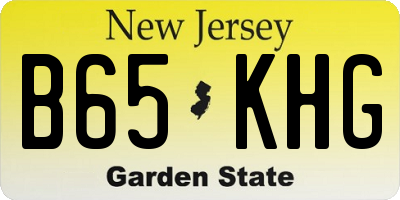 NJ license plate B65KHG