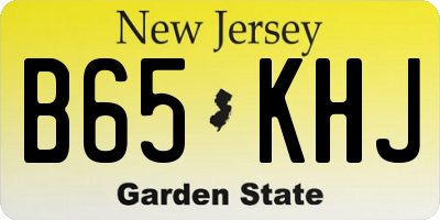 NJ license plate B65KHJ
