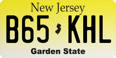 NJ license plate B65KHL