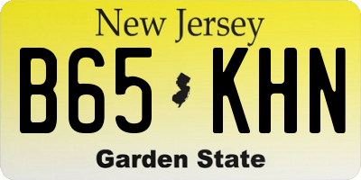 NJ license plate B65KHN