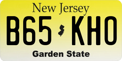 NJ license plate B65KHO