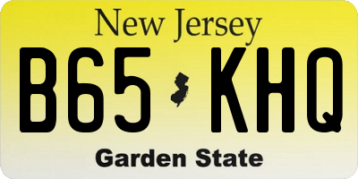 NJ license plate B65KHQ
