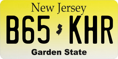 NJ license plate B65KHR