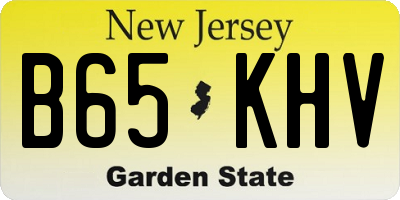 NJ license plate B65KHV