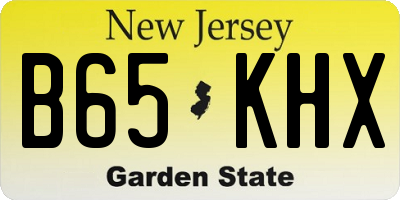 NJ license plate B65KHX