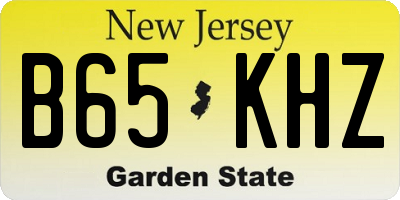 NJ license plate B65KHZ