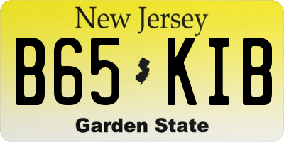 NJ license plate B65KIB