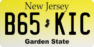 NJ license plate B65KIC