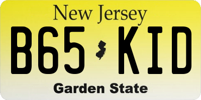 NJ license plate B65KID