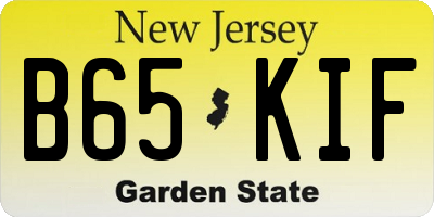 NJ license plate B65KIF