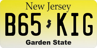 NJ license plate B65KIG