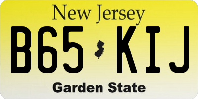 NJ license plate B65KIJ