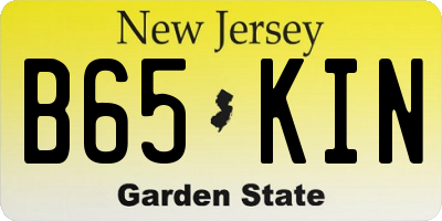NJ license plate B65KIN