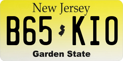 NJ license plate B65KIO