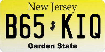 NJ license plate B65KIQ