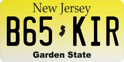 NJ license plate B65KIR