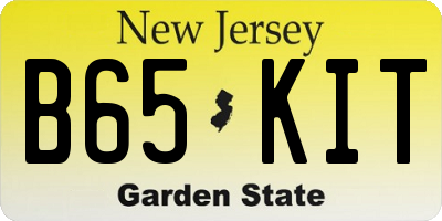 NJ license plate B65KIT