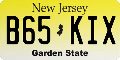 NJ license plate B65KIX
