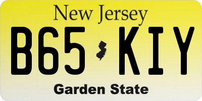 NJ license plate B65KIY