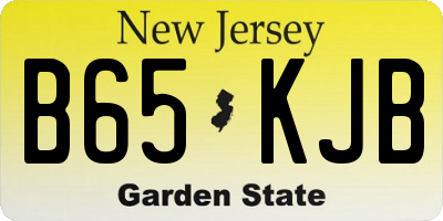 NJ license plate B65KJB