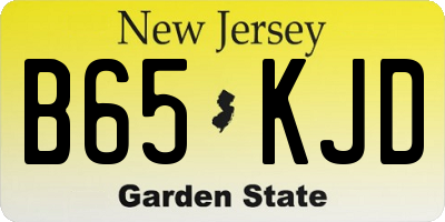 NJ license plate B65KJD