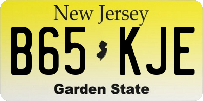 NJ license plate B65KJE