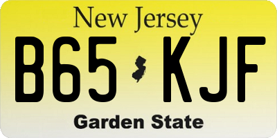 NJ license plate B65KJF