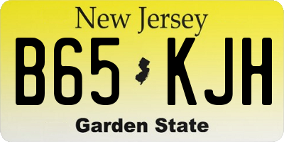 NJ license plate B65KJH