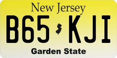 NJ license plate B65KJI