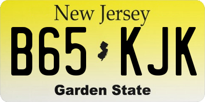 NJ license plate B65KJK