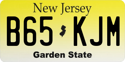 NJ license plate B65KJM