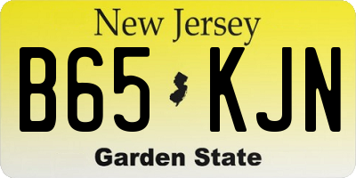 NJ license plate B65KJN