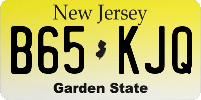 NJ license plate B65KJQ