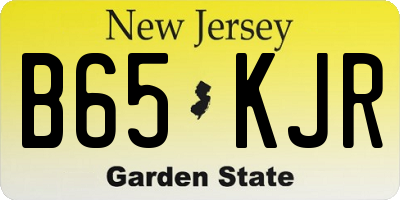 NJ license plate B65KJR