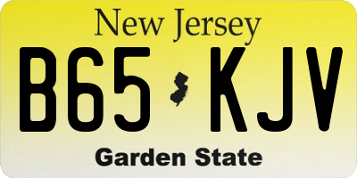 NJ license plate B65KJV