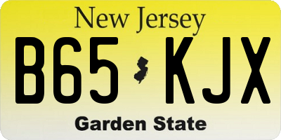 NJ license plate B65KJX