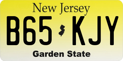NJ license plate B65KJY