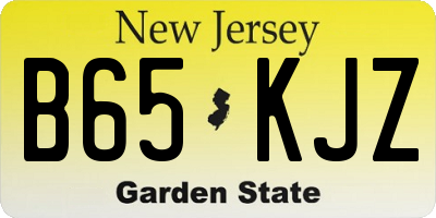 NJ license plate B65KJZ