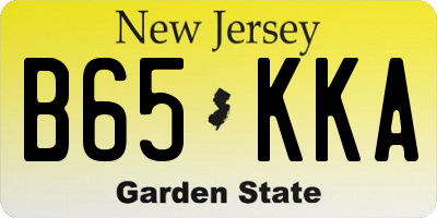 NJ license plate B65KKA