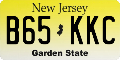 NJ license plate B65KKC